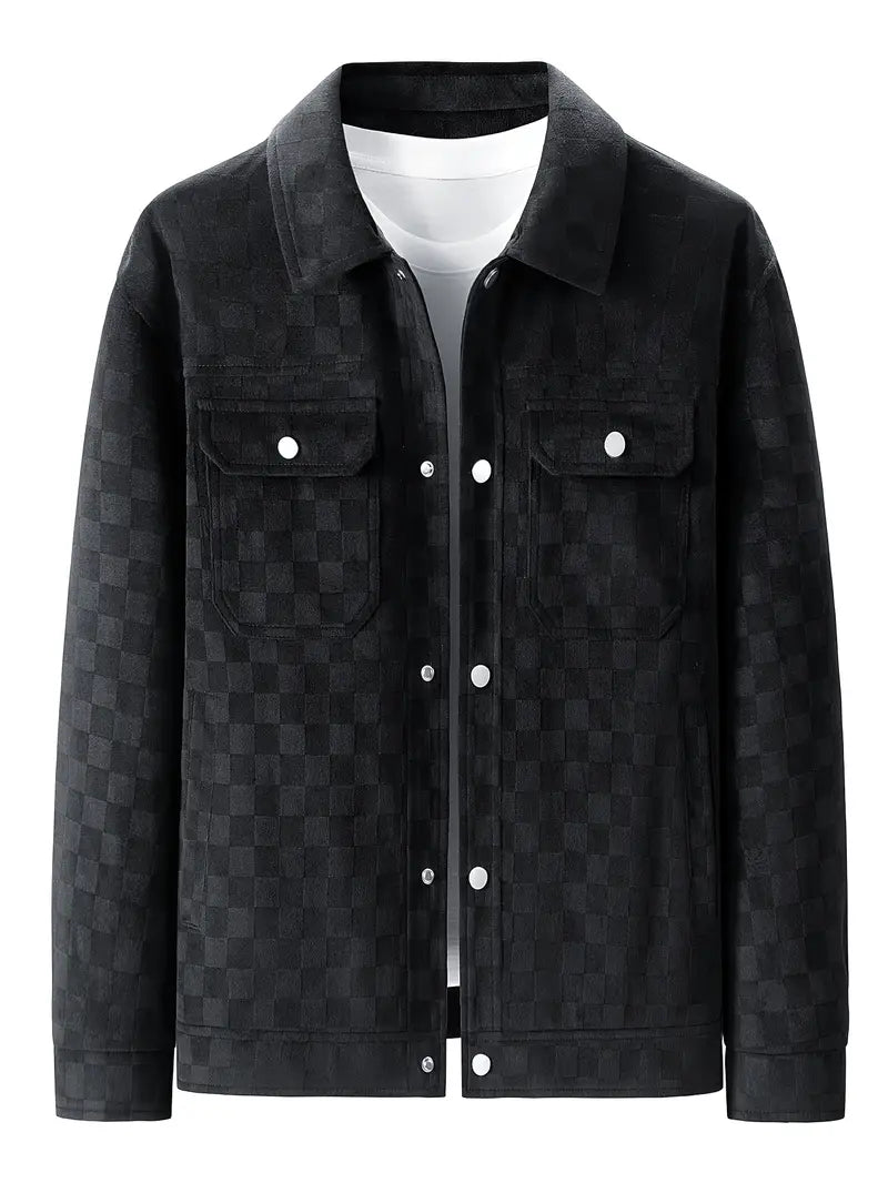 CARRINGTON — Checkered Suede Jacket