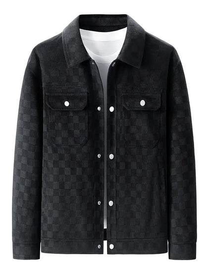 CARRINGTON — Checkered Suede Jacket