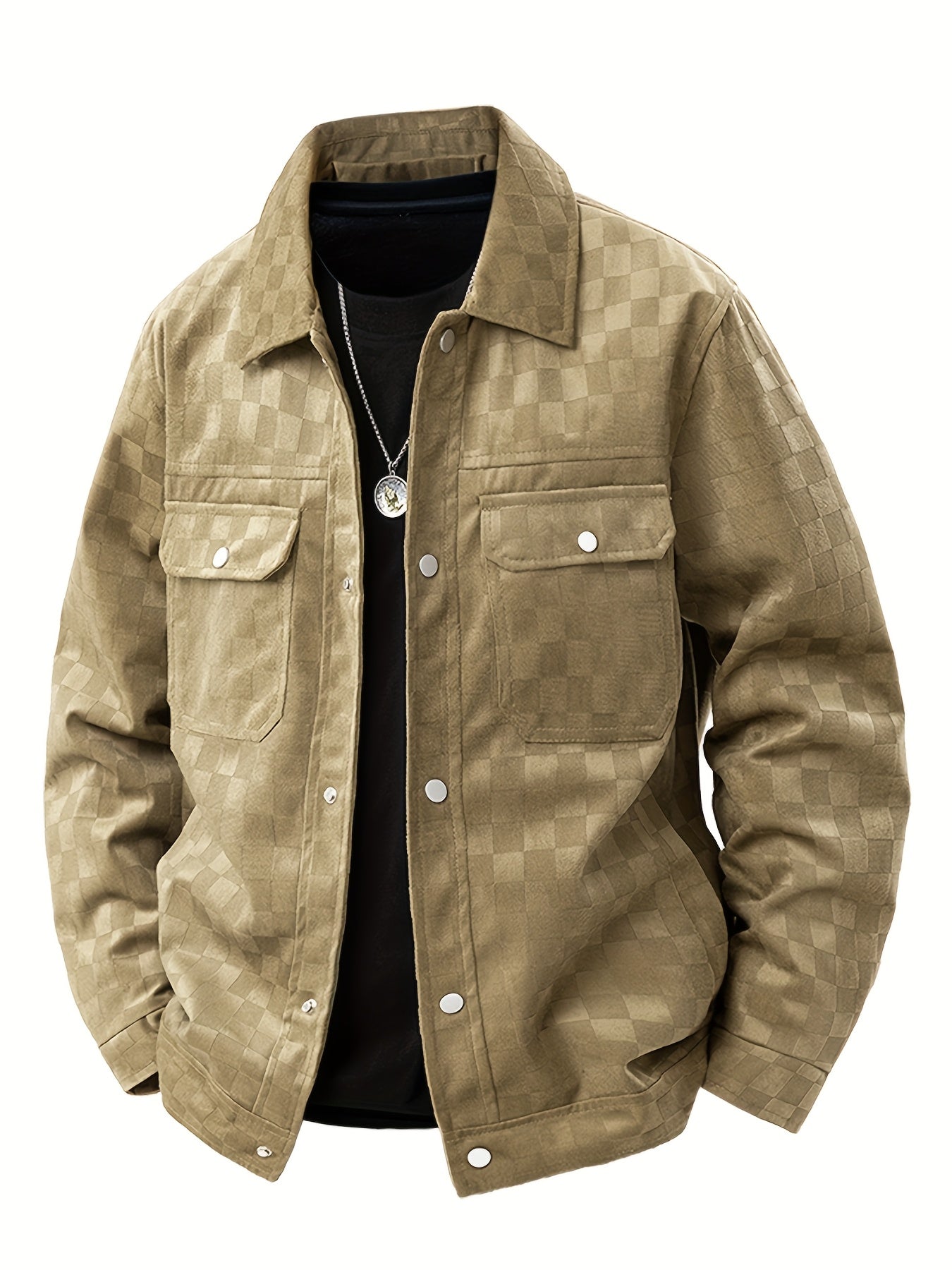 CARRINGTON — Checkered Suede Jacket
