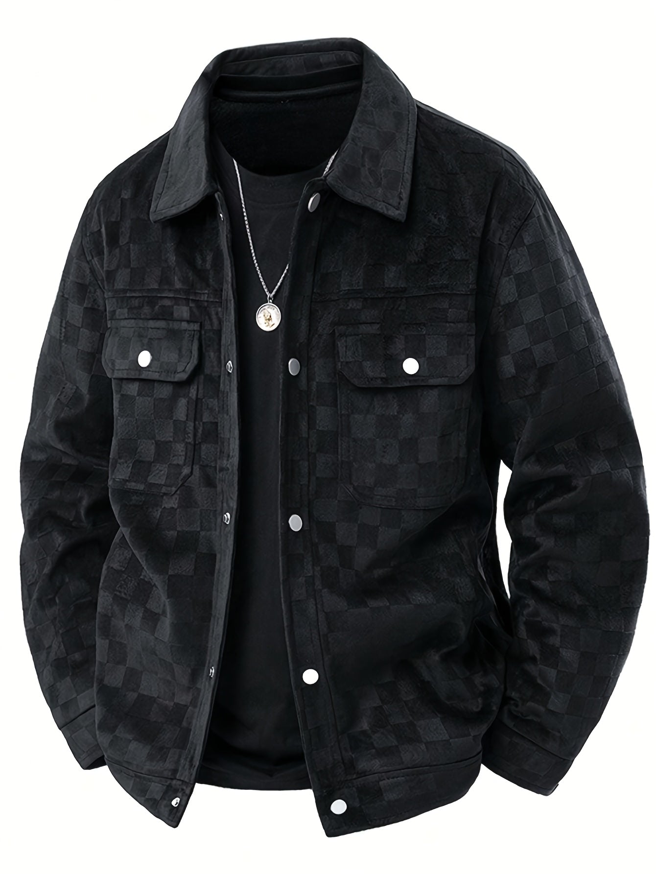 CARRINGTON — Checkered Suede Jacket