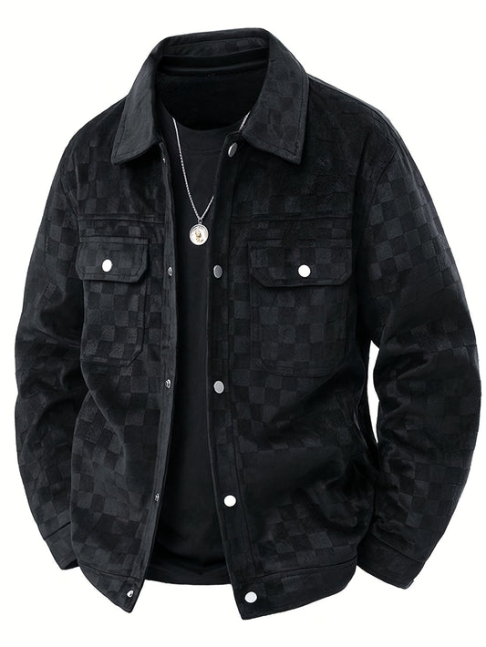 CARRINGTON — Checkered Suede Jacket